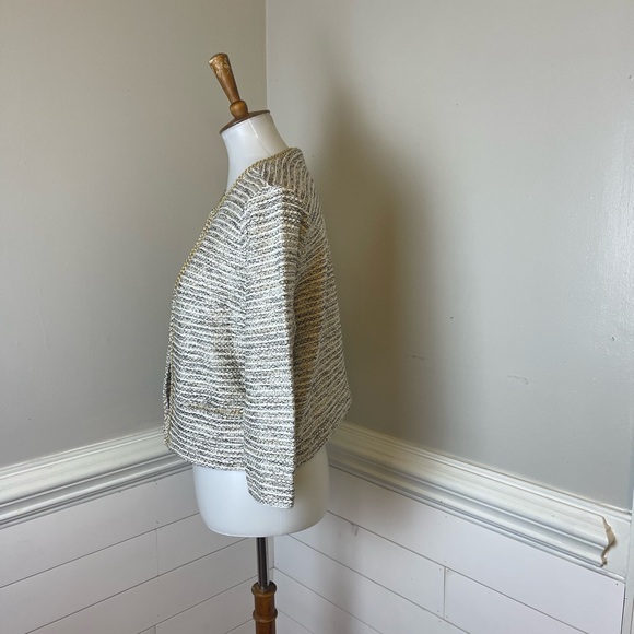 NWOT Jennifer Lopez Variegated & Sparkly Knit Jacket L FREE SHIP - Picture 2 of 5